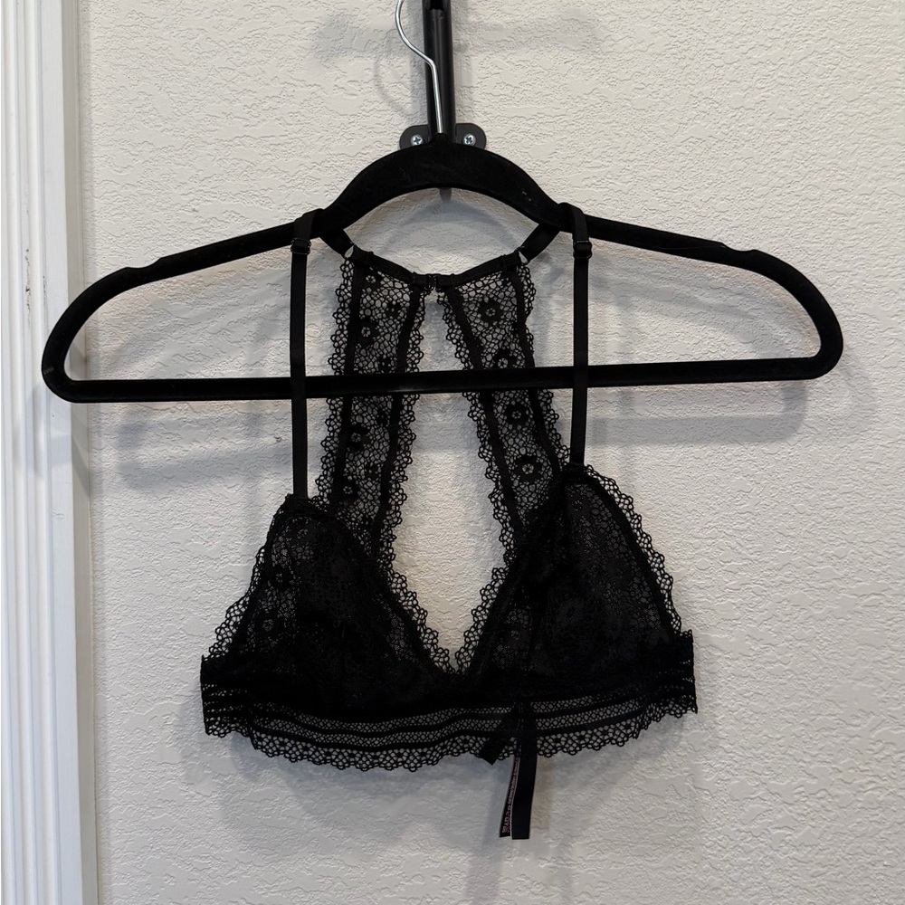 Victoria's Secret Black Lace Halter Bralette